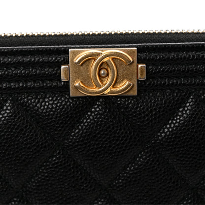 Chanel Caviar Quilted Small Zipped Boy Pouch Black 20 of 22
