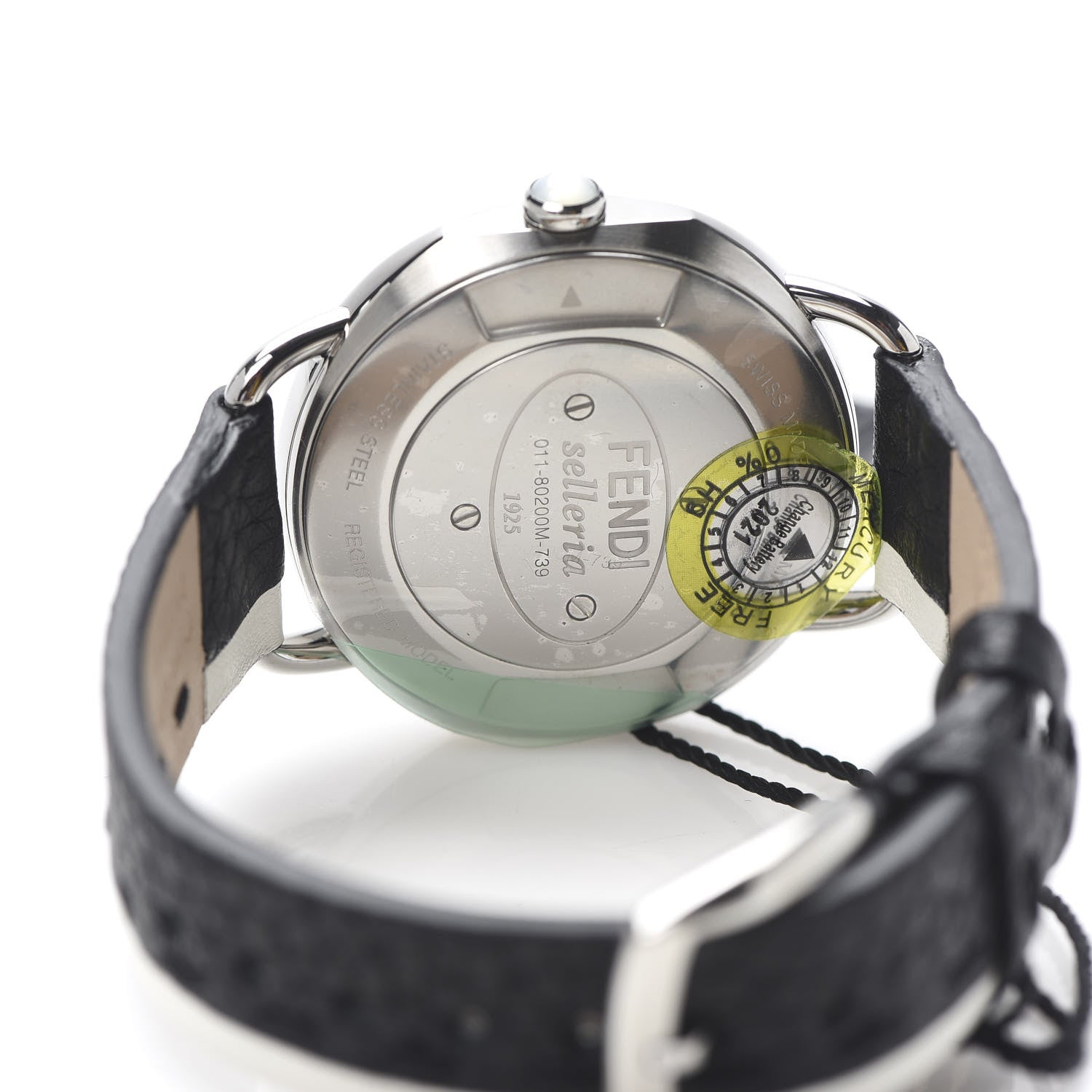 Fendi Stainless Steel Calfskin 38mm Selleria Two Tone Quartz Watch Grey 5 of 6