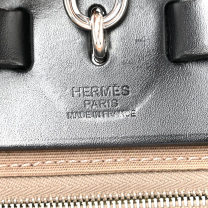 Hermes Toile Officier Vache Hunter Herbag Zip 31 PM Etoupe Bleu Indigo Etoupe Black 7 of 15