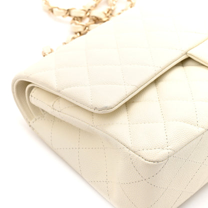 Chanel Caviar Quilted Medium Double Flap White 11 of 14