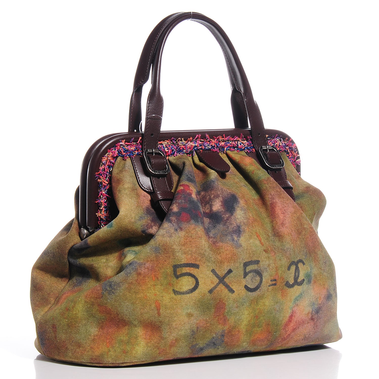 Chanel Washed Toile Graffiti On The Pavements Bowler Khaki Multicolor 3 of 9