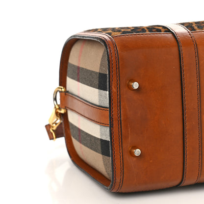 Burberry Leopard Ponyskin House Check Calfskin Boston Tan 7 of 15