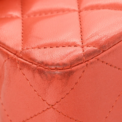 Chanel Lambskin Quilted Medium Double Flap Orange 11 of 13