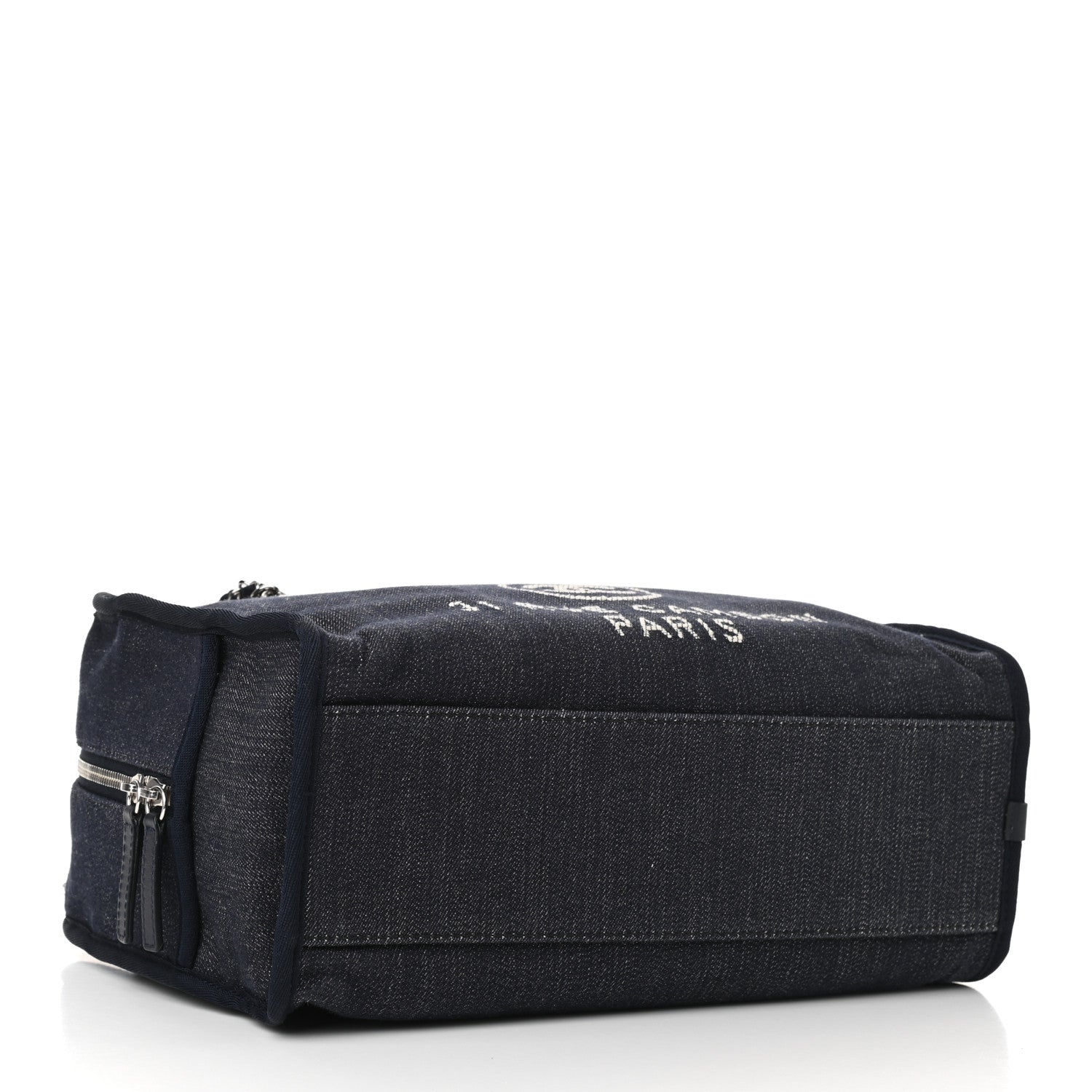 Chanel Denim Deauville Bowling Bag Dark Blue 4 of 10