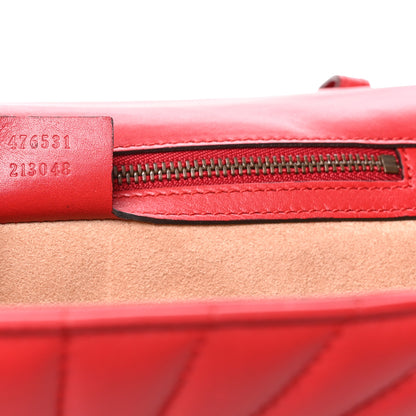 Gucci Calfskin Bamboo Trapuntata Queen Margaret Top Handle Bag Hibiscus Red 7 of 10