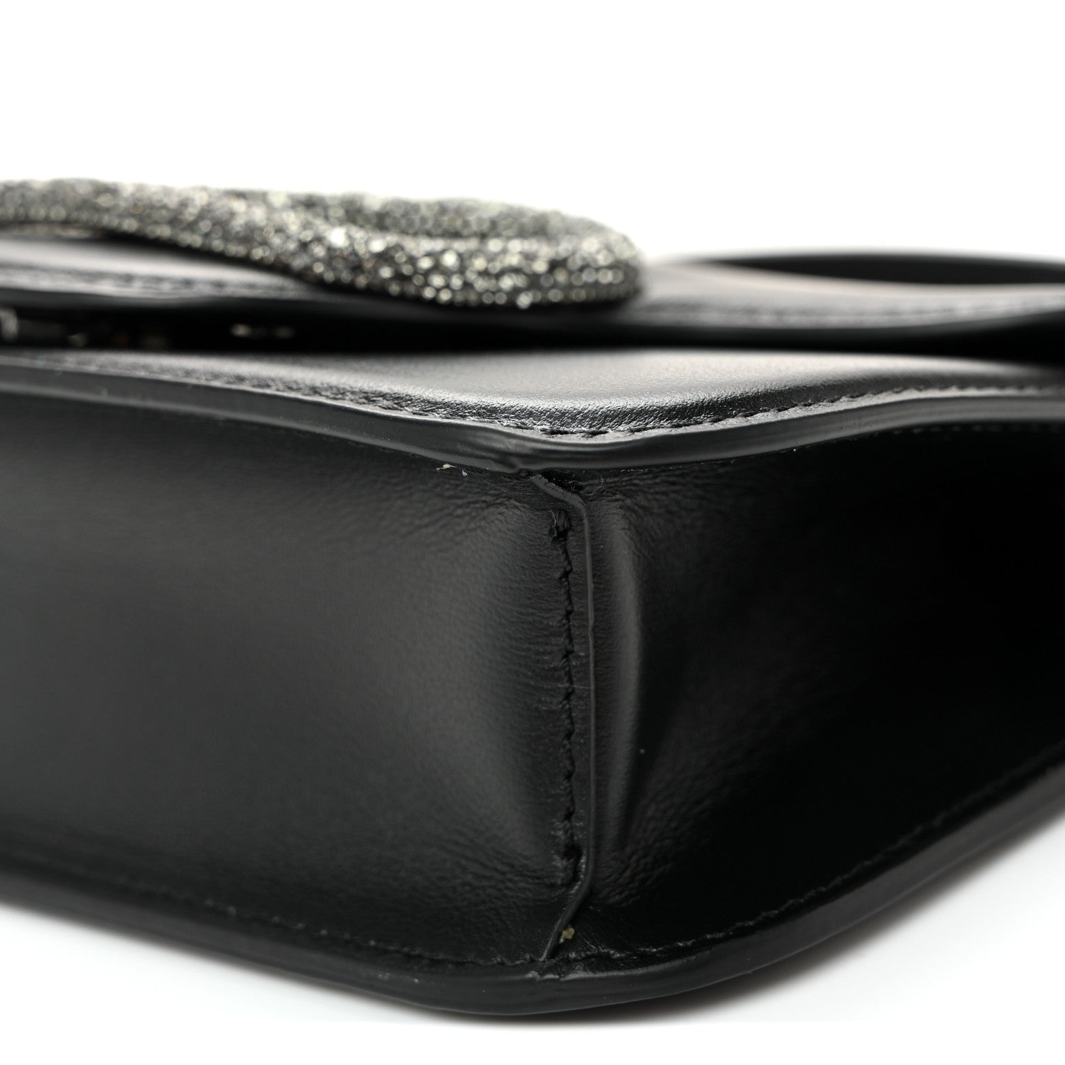 Valentino Garavani Calfskin Crystal Vlogo Small Loco Shoulder Bag Black 10 of 10