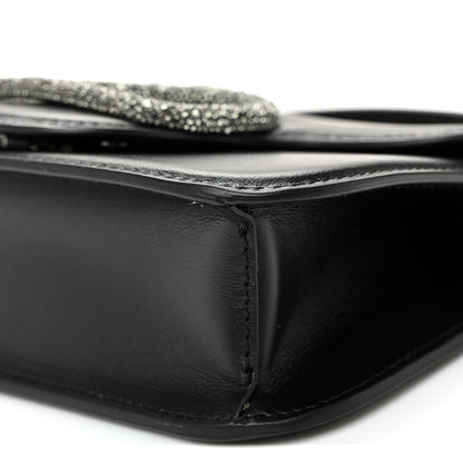Valentino Garavani Calfskin Crystal Vlogo Small Loco Shoulder Bag Black 10 of 10