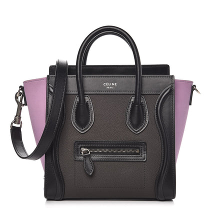 Celine Baby Grained Calfskin Nano Tri-Color Luggage Anthracite 1 of 8