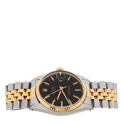 Rolex Stainless Steel 18K Yellow Gold 36mm Oyster Perpetual Datejust Watch Black 16233 2 of 5