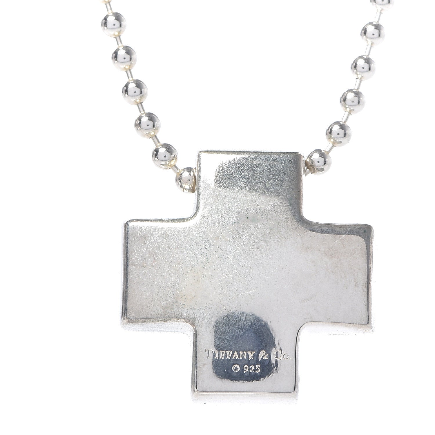 Tiffany Sterling Silver Square Cross Pendant Necklace 5 of 6