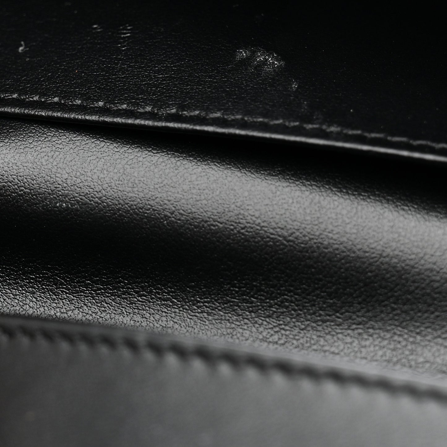 Grained Calfskin Large Multifunction Strap Wallet Black
