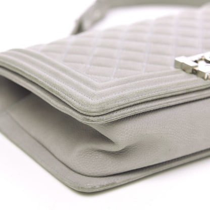 Chanel Iridescent Caviar Quilted Medium Boy Flap Grey 17 of 18