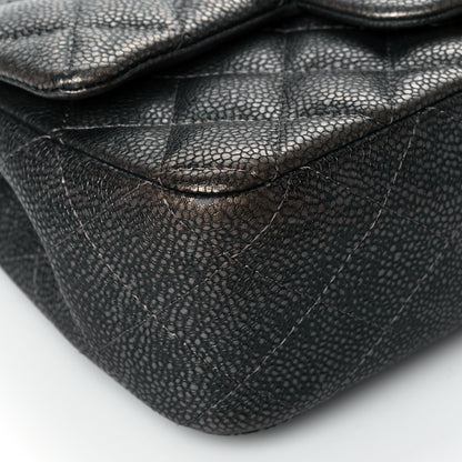 Chanel Metallic Caviar Quilted Mini Rectangular Flap Dark Grey 8 of 10
