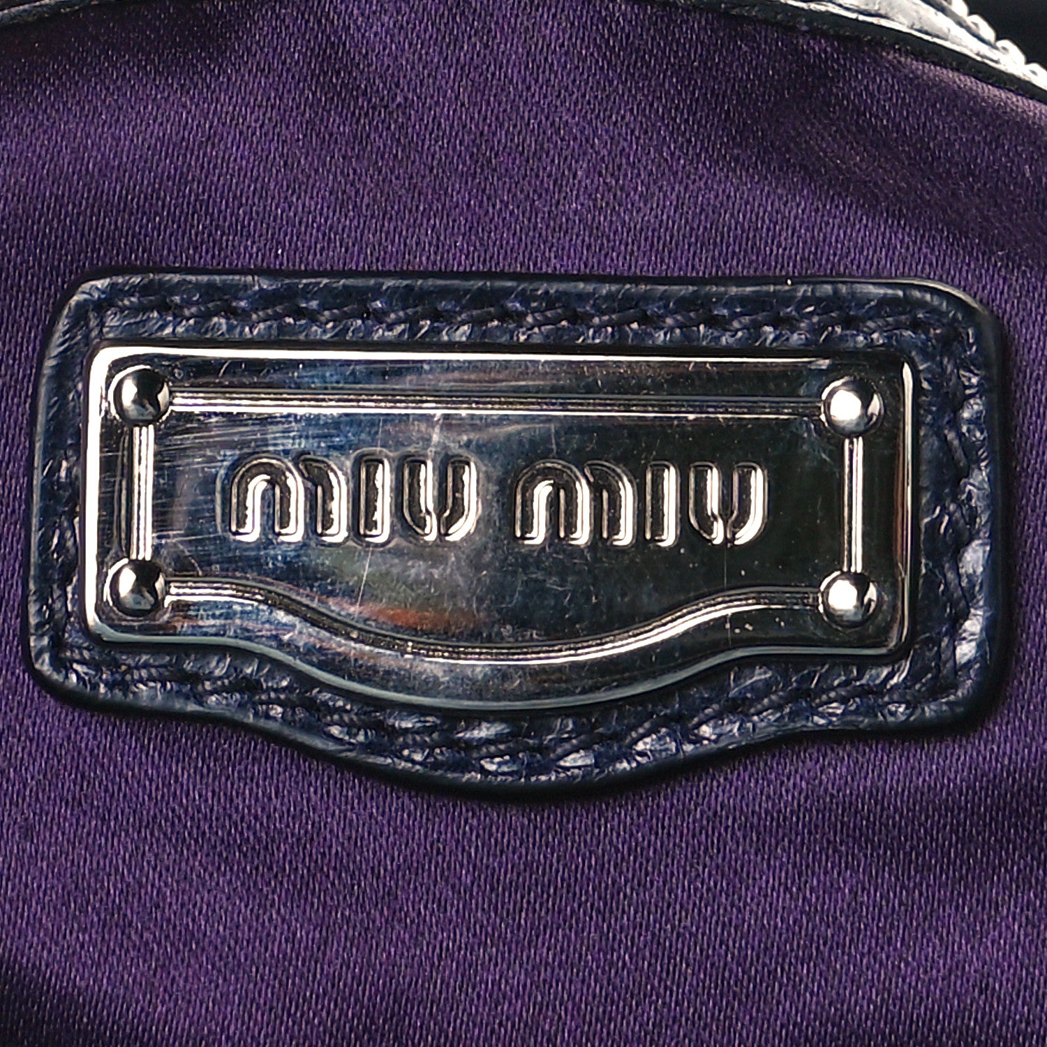 Miu Miu Vitello Shine Vintage Tote Zaffiro 5 of 10