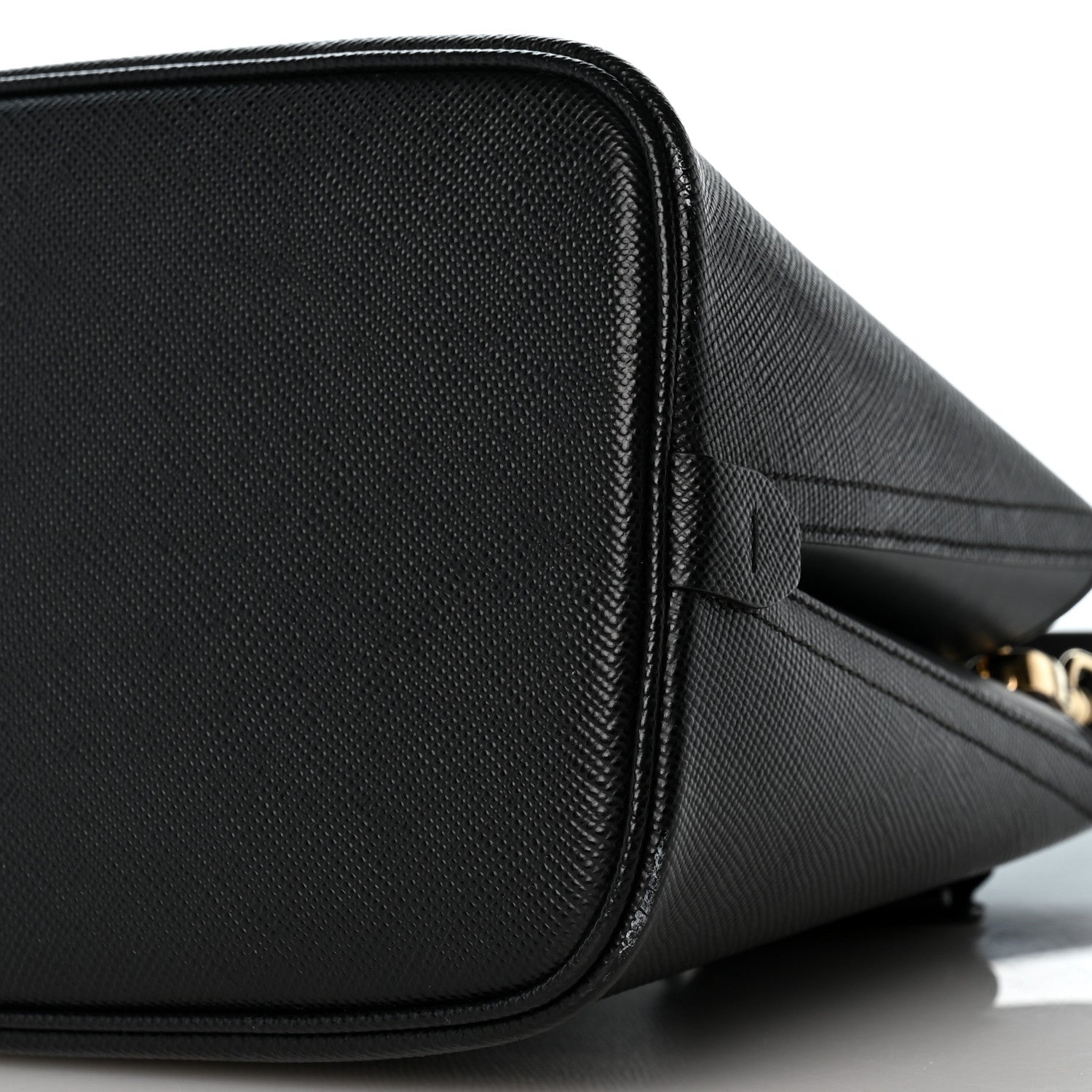 Prada Saffiano Cuir Small Matinee Tote Black Cerise 10 of 13