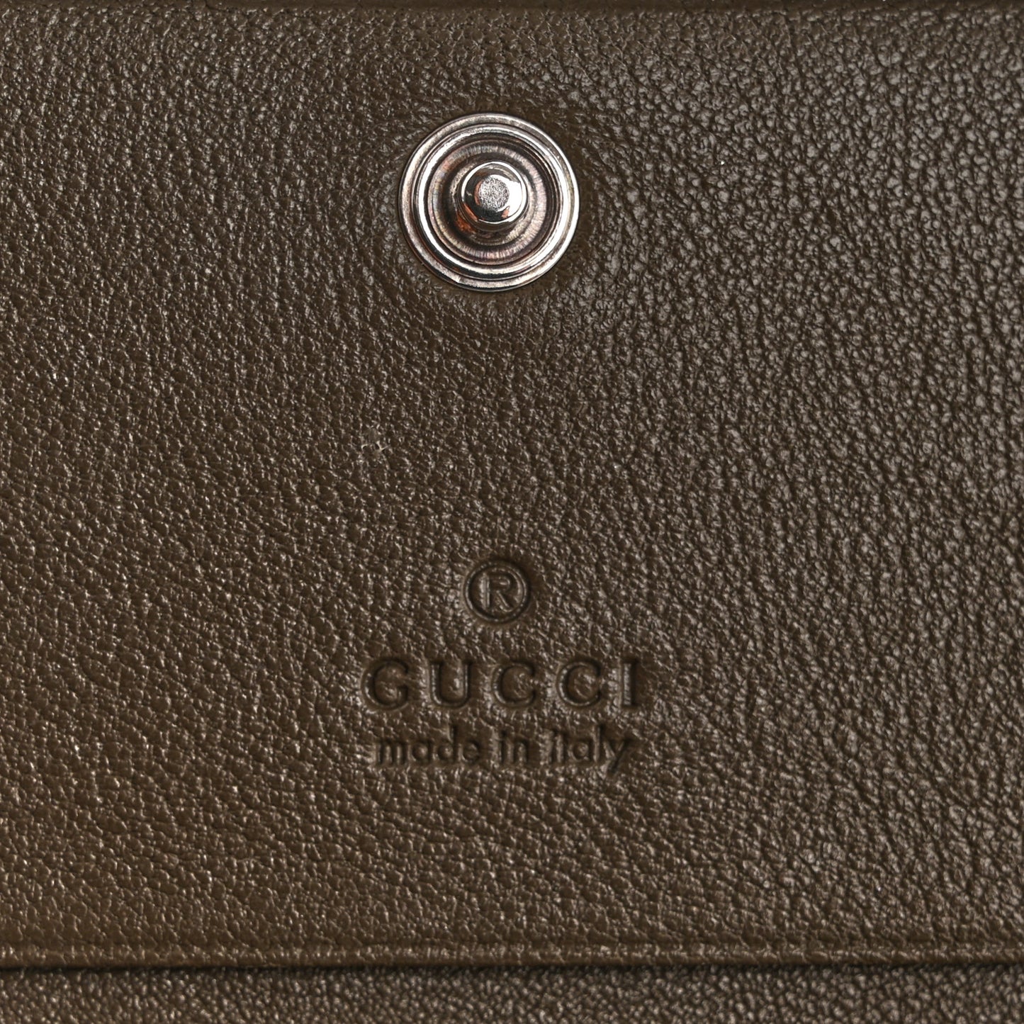 Sakai Be Green Calfskin Diagonal Stitched Blondie Card Case Wallet Cuir