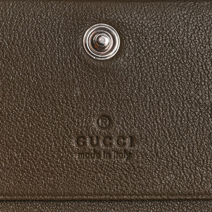 Gucci Sakai Be Green Calfskin Diagonal Stitched Blondie Card Case Wallet Cuir 6 of 8