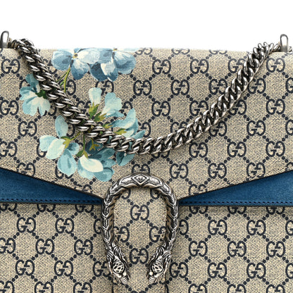 Gucci GG Supreme Monogram Blooms Medium Dionysus Shoulder Bag Beige Navy Vintage Blue 9 of 18