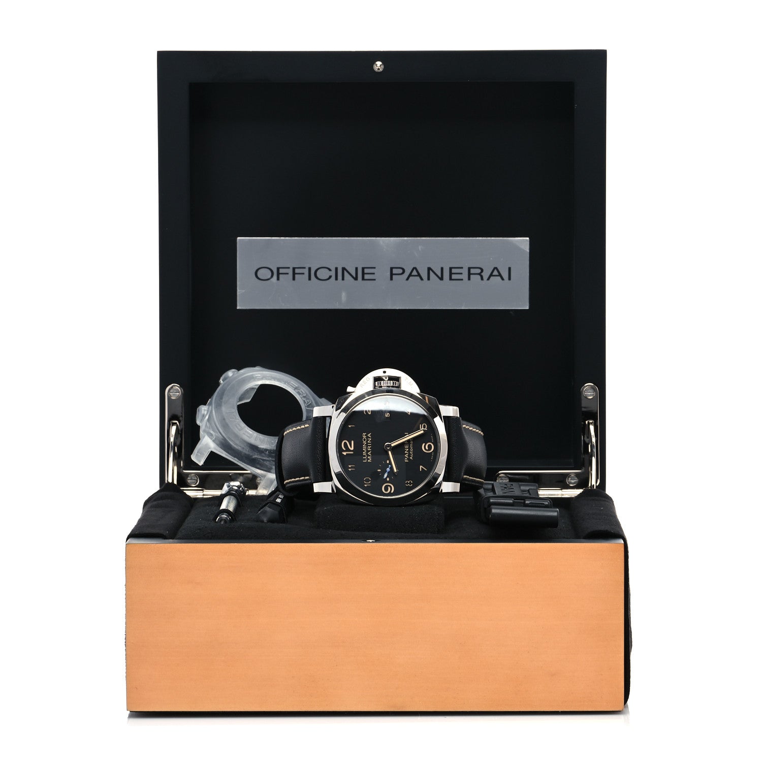 Panerai Stainless Steel Calfskin 44mm Luminor Marina 1950 Automatic Watch Black PAM01359 5 of 5