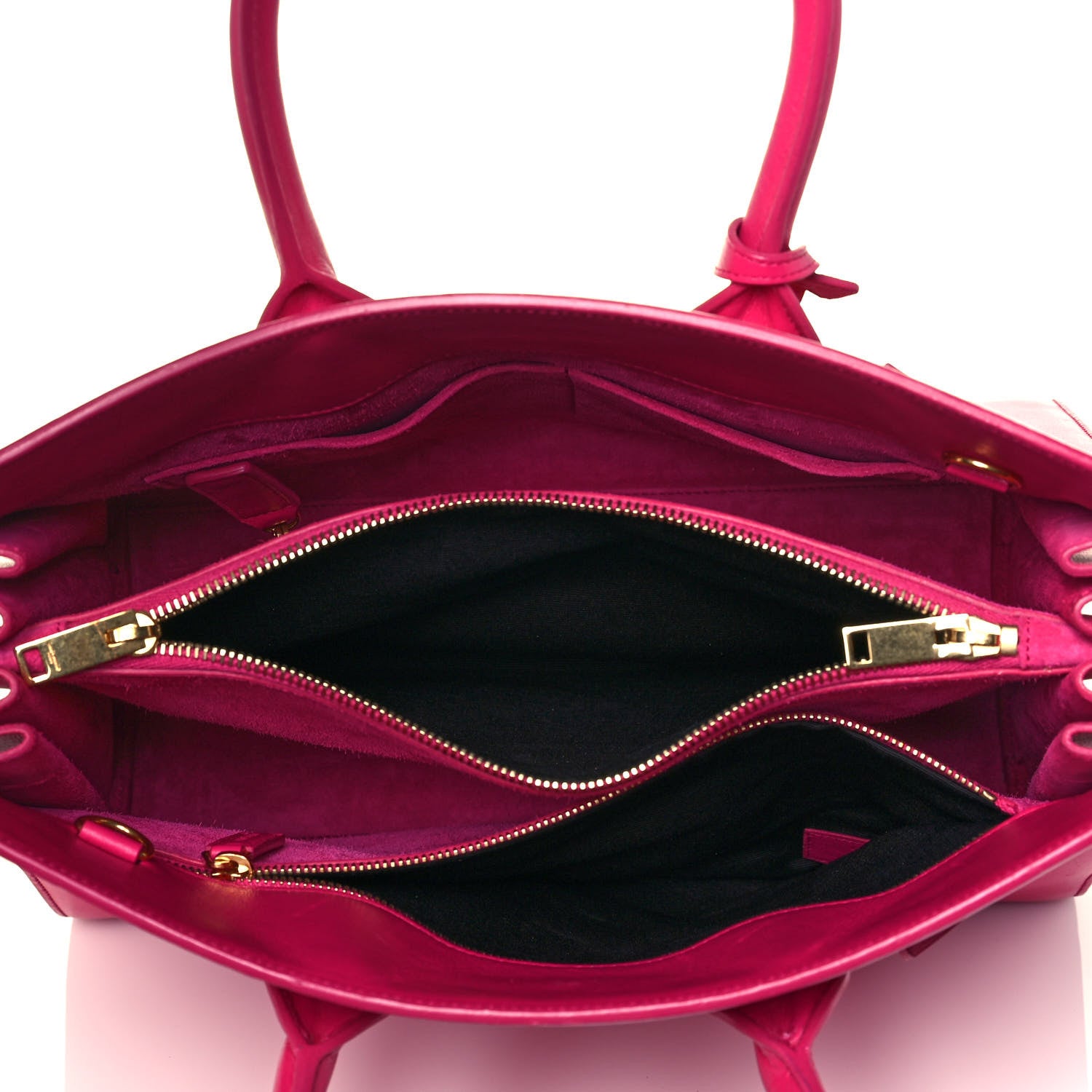 Saint Laurent Calfskin Small Sac De Jour Lipstick Fuchsia 5 of 13