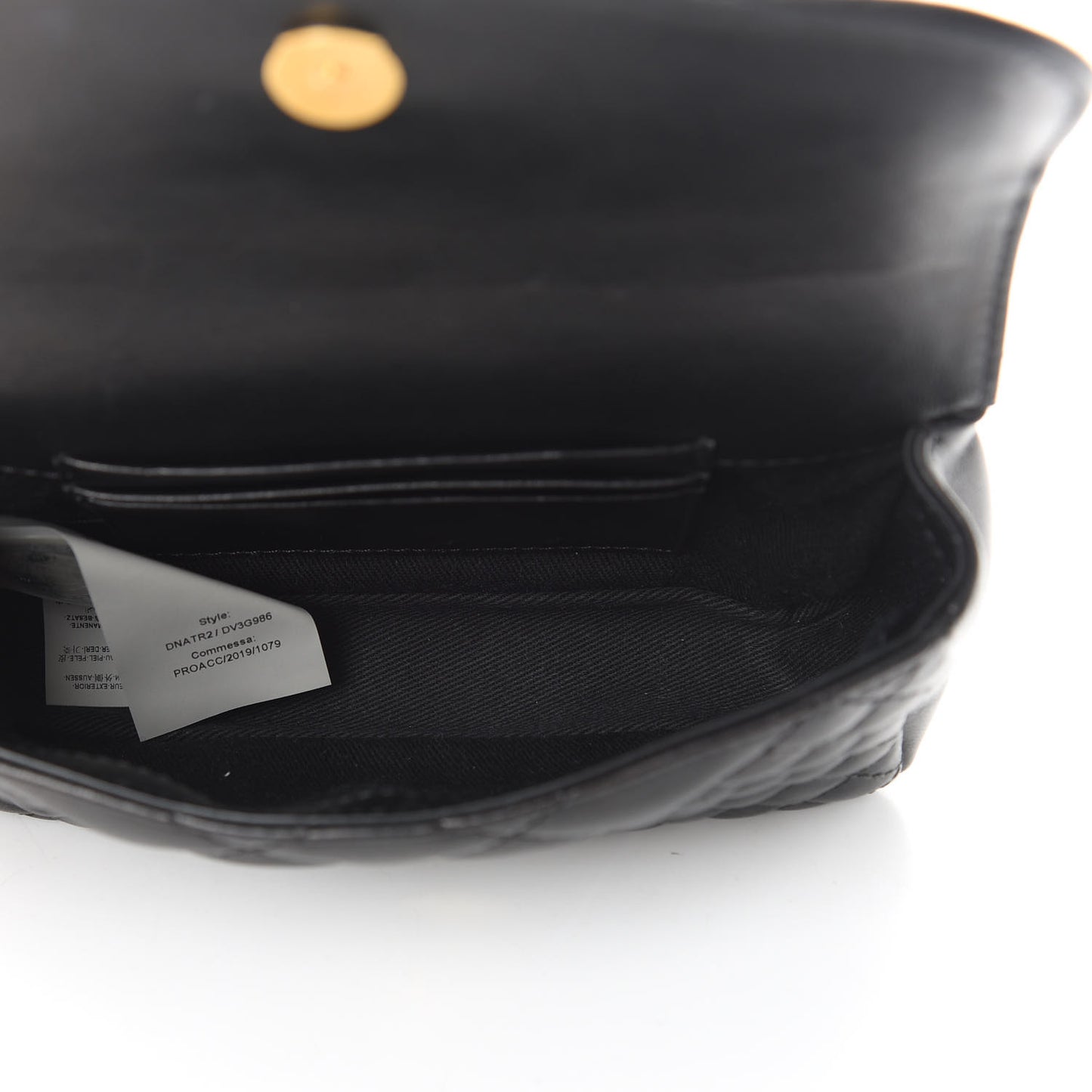 Nappa Barocco Quilted Vanitas Medea Belt Bag Black