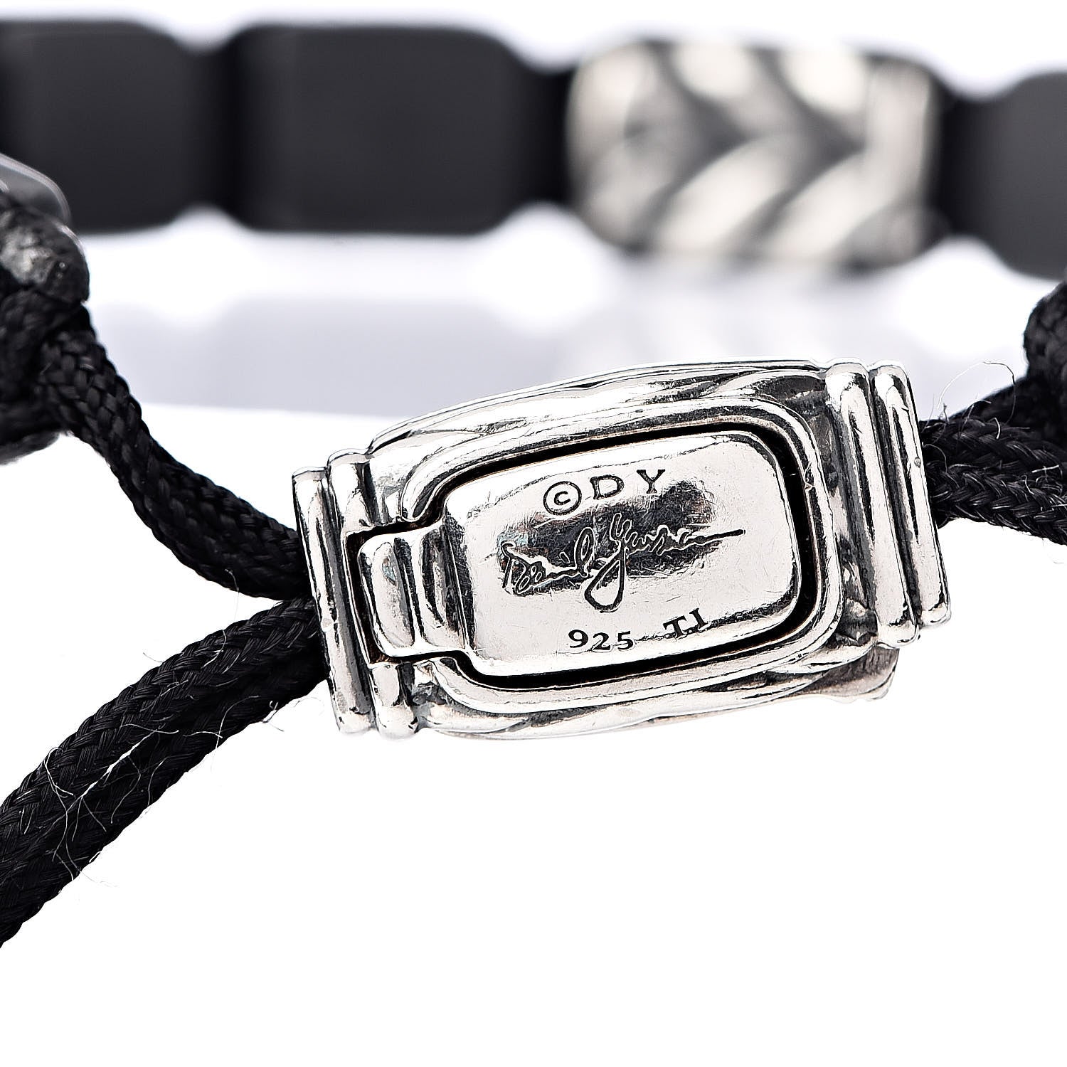 David Yurman Sterling Silver Titanium Chevron Tile Station Bracelet 4 of 4
