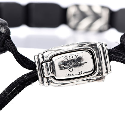David Yurman Sterling Silver Titanium Chevron Tile Station Bracelet 4 of 4