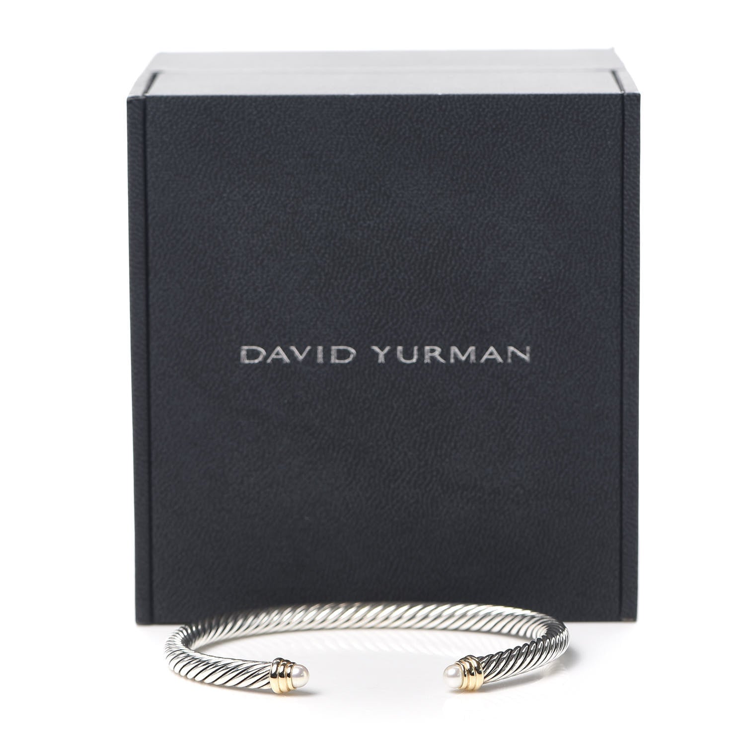 David Yurman Sterling Silver 14K Yellow Gold Pearl 5mm Cable Classics Petite Color Bracelet 5 of 5