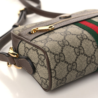 Gucci GG Supreme Monogram Web Mini Ophidia Shoulder Bag Brown 8 of 9