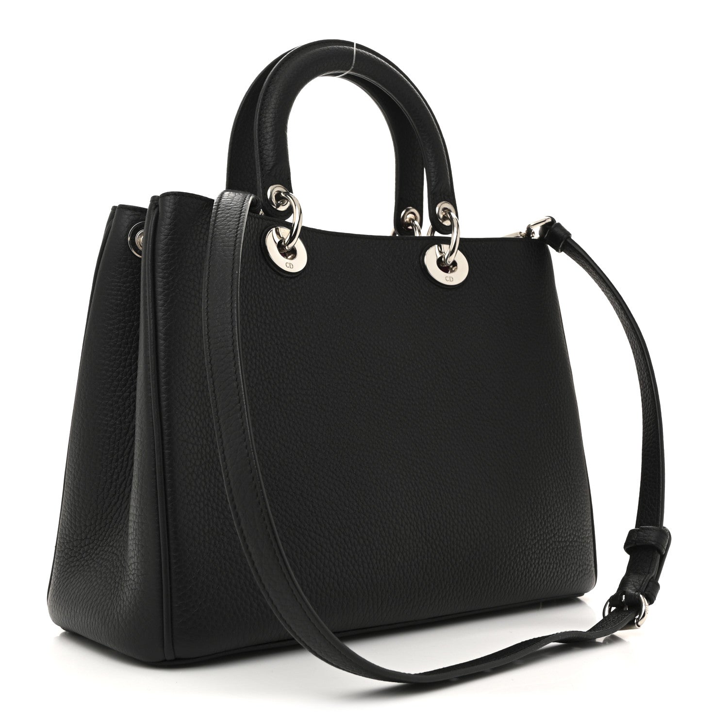 Christian Dior Bullcalf Medium Diorissimo Tote Black Rose Indien 3 of 14