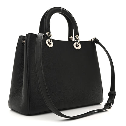 Christian Dior Bullcalf Medium Diorissimo Tote Black Rose Indien 3 of 14