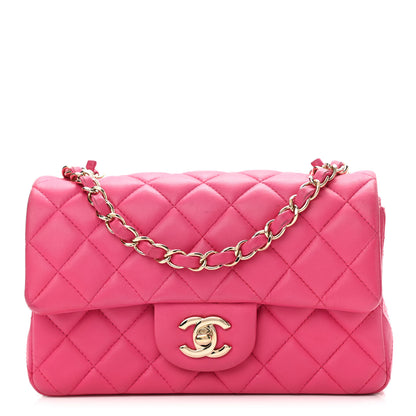 Chanel Lambskin Quilted Mini Rectangular Flap Fuchsia 1 of 11
