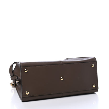 Fendi Vitello Seta Glazed Fabric FF 1974 Medium Peekaboo X-Lite Maya Mogano Panna 3 of 7