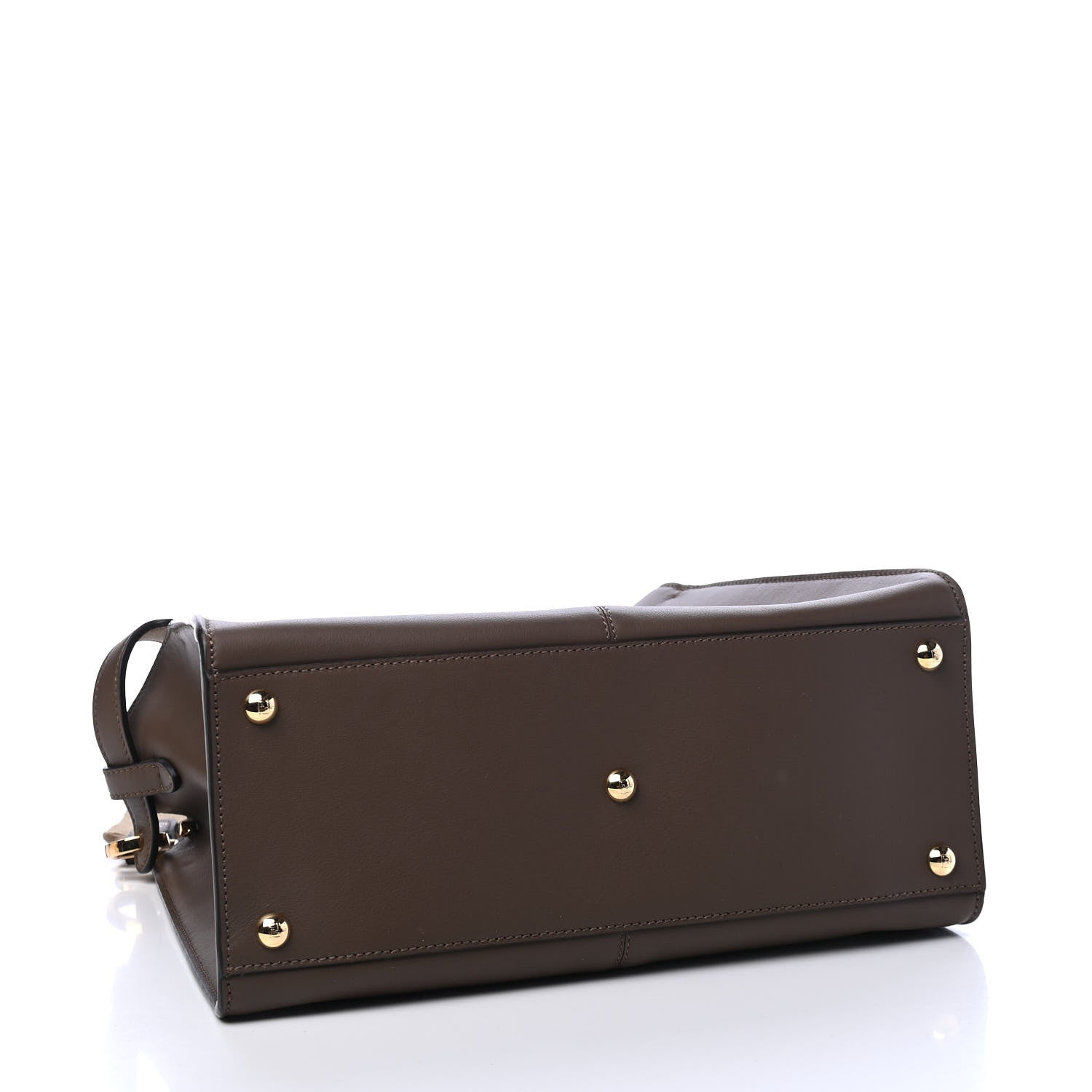 Fendi Vitello Seta Glazed Fabric FF 1974 Medium Peekaboo X-Lite Maya Mogano Panna 3 of 7