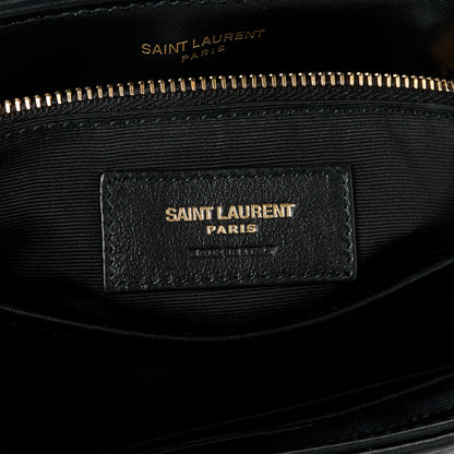 Saint Laurent Calfskin Y Quilted Monogram Toy Loulou Crossbody Bag Black 6 of 12