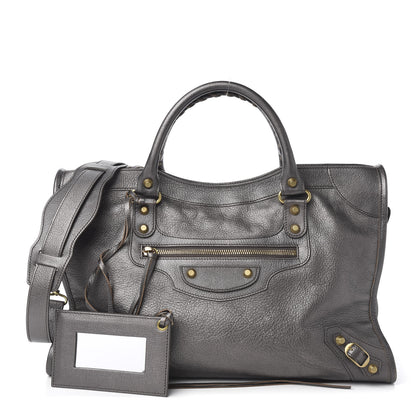 Balenciaga Pearlescent Goatskin Classic Gold Hardware City Bronze 1 of 9