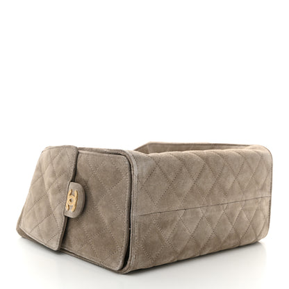 Chanel Suede Quilted Small Chanel 25 Handbag Dark Grey 4 of 10