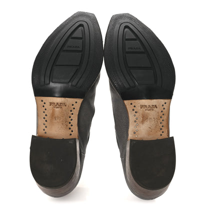 Prada Antique Calfskin Mens Buckle Loafers 9.5 Mercurio 7 of 11