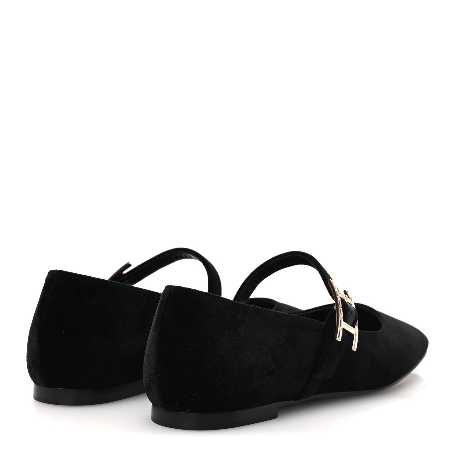 Hermes Velvet Crystal Jane Ballet Flats 37 Black 10 of 22