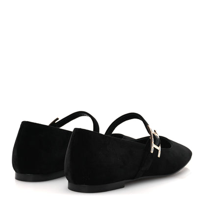 Hermes Velvet Crystal Jane Ballet Flats 37 Black 10 of 22