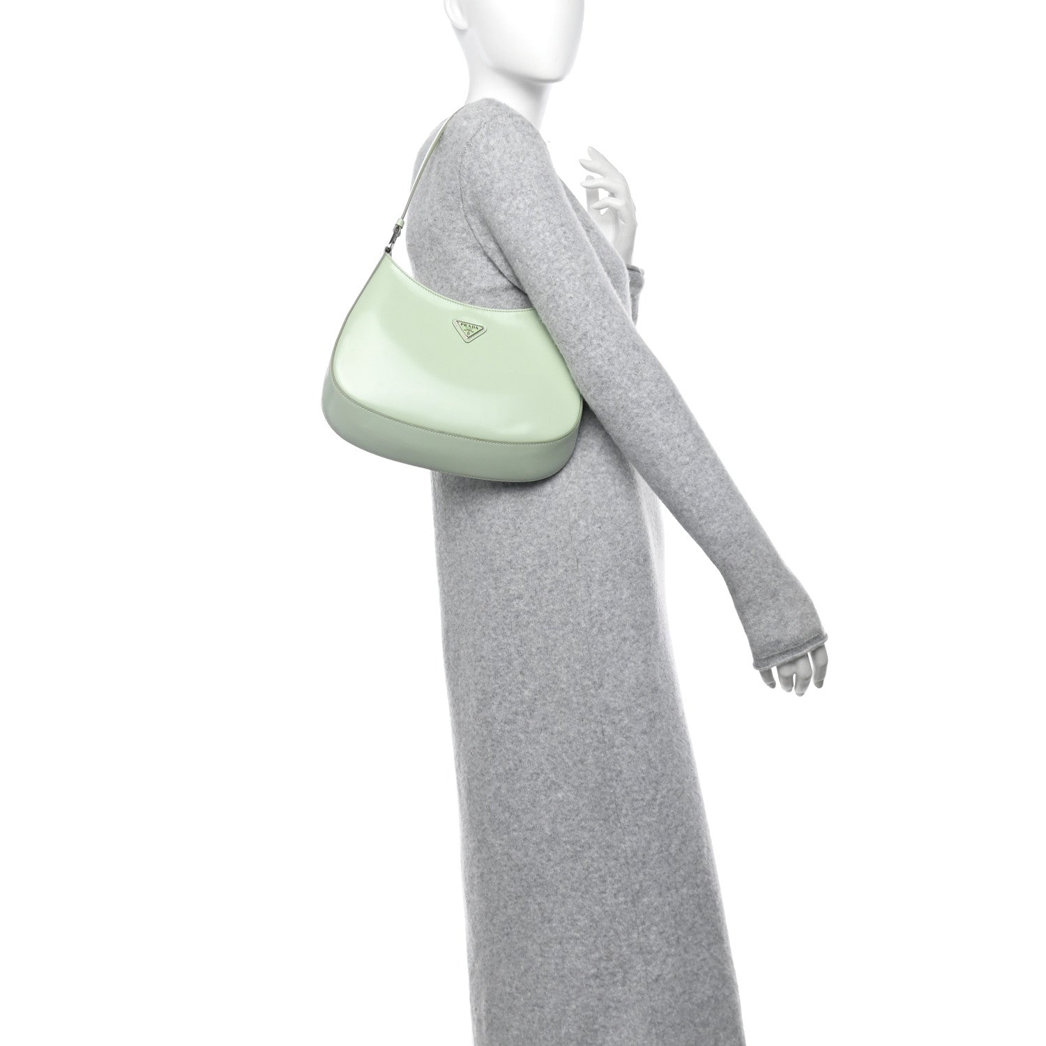 Prada Spazzolato Cleo Shoulder Bag Acqua 2 of 11