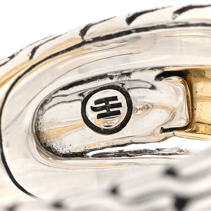 John Hardy Sterling Silver 18K Yellow Gold Classic Chain Hammered 3-Row Ring 58 8.25 4 of 5