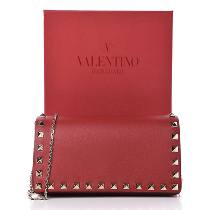 Valentino Garavani Vitello Small Rockstud Chain Flap Crossbody Bag Red 10 of 10