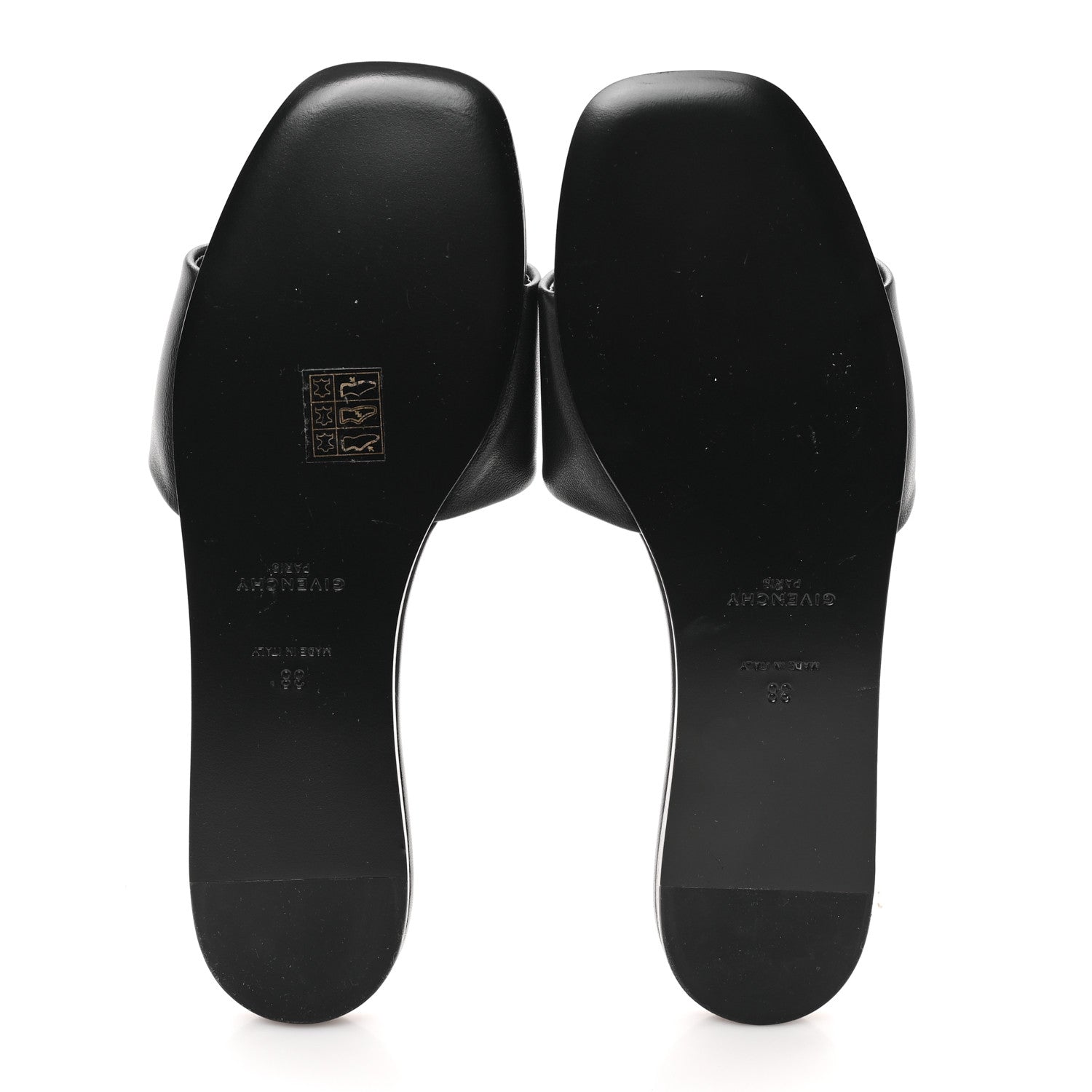 Givenchy Lambskin 4G Plaque Flat Sandals 38 Black 6 of 9