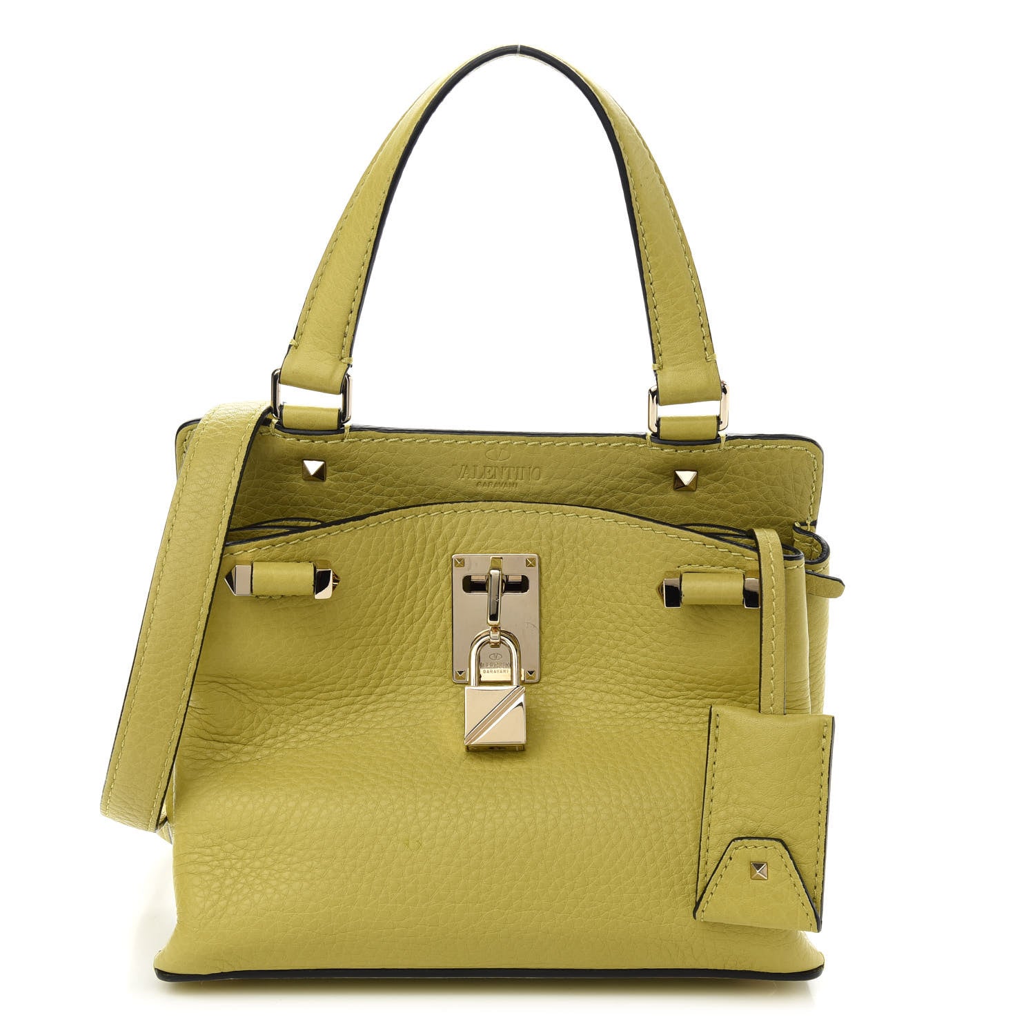 Valentino Garavani Pebbled Calfskin Small Joylock Satchel Certosa 1 of 8