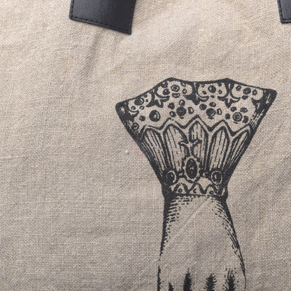 Gucci X JAYDE FISH Linen Hand Print Garden Tote Beige 8 of 12