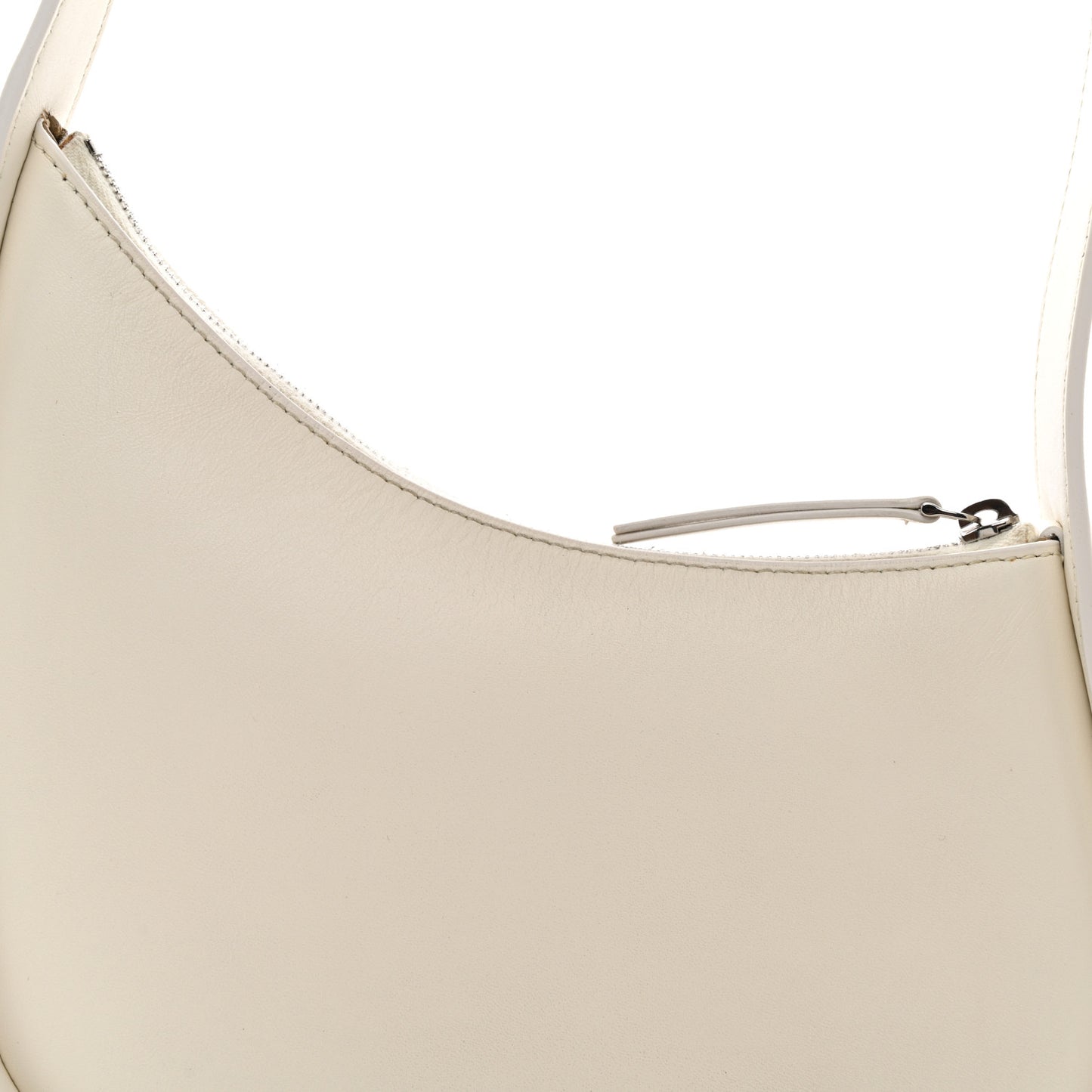 Smooth Calfskin Half Moon Shoulder Bag New Ivory