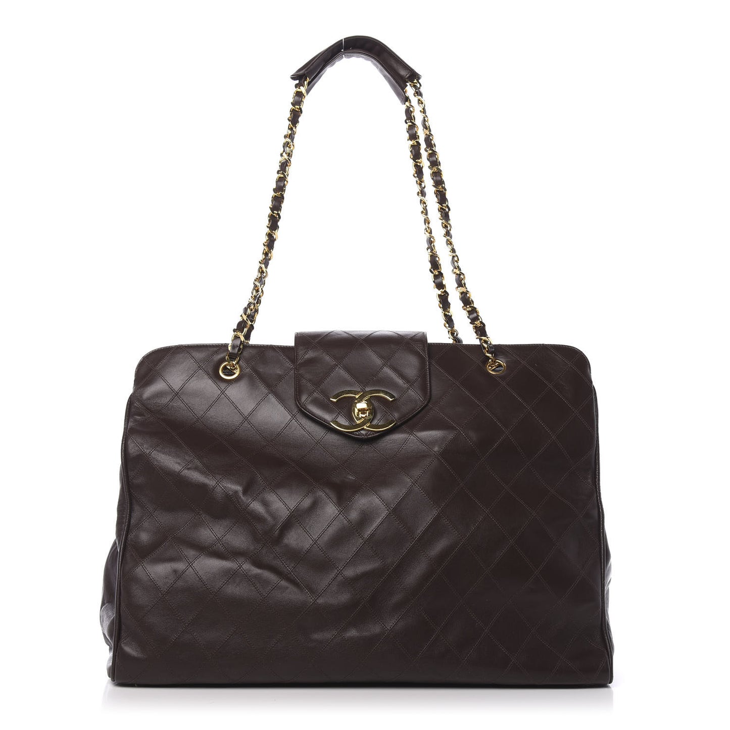 Calfskin Stitched XL Weekender Brown