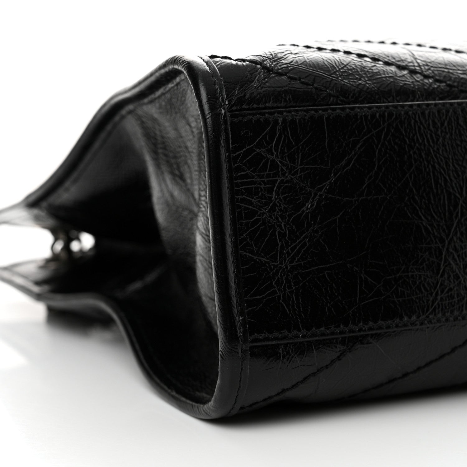 Saint Laurent Crinkled Calfskin Matelasse Monogram Medium Niki Shopper Tote Black 11 of 12