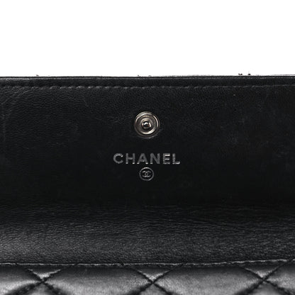 Chanel Lambskin Quilted Long Flap Wallet Black 6 of 12